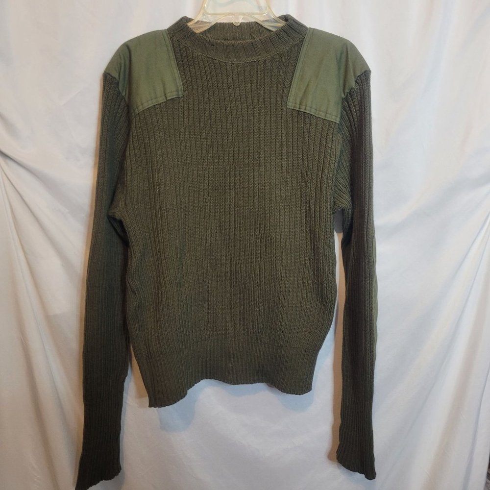 Wool Marines Sweater Green Vintage Uniform Issued Pullover Size 40 Sm Med